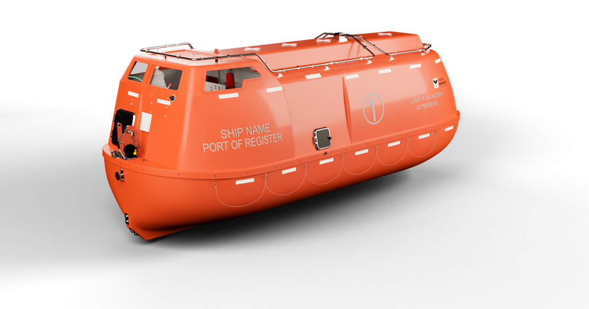VIKING Life-Saving Equipment Norway AS Model NW-85 lifeboat winch (type DP-LB, SP-LB, SP-RB, or DP-RB) with electric motor and a maximum approved working load of 85 kN.
