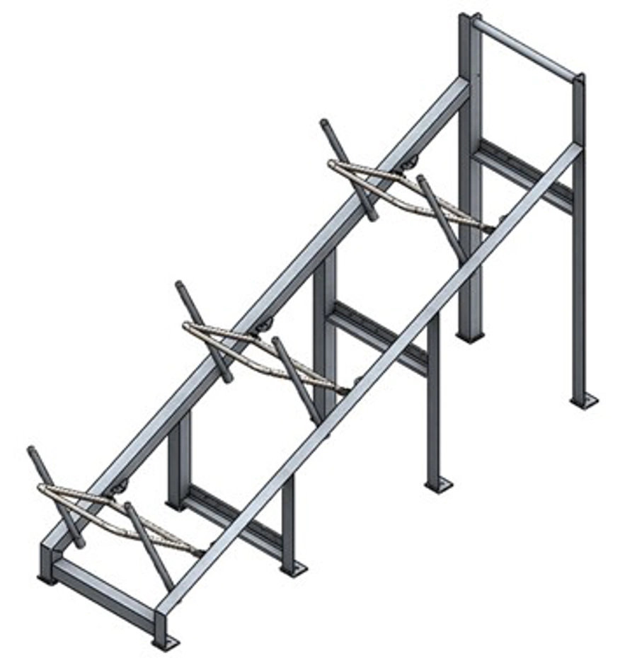 Racking Raft Work Over Sliding rack - for three liferafts, galvanized
