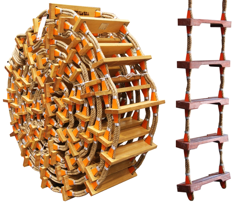 Embarkation ladder, Manila rope, MED approved, PTR (1)